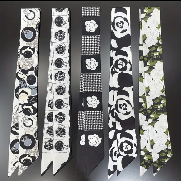 Accessories - 5 pcs. Satin Printed Twillys